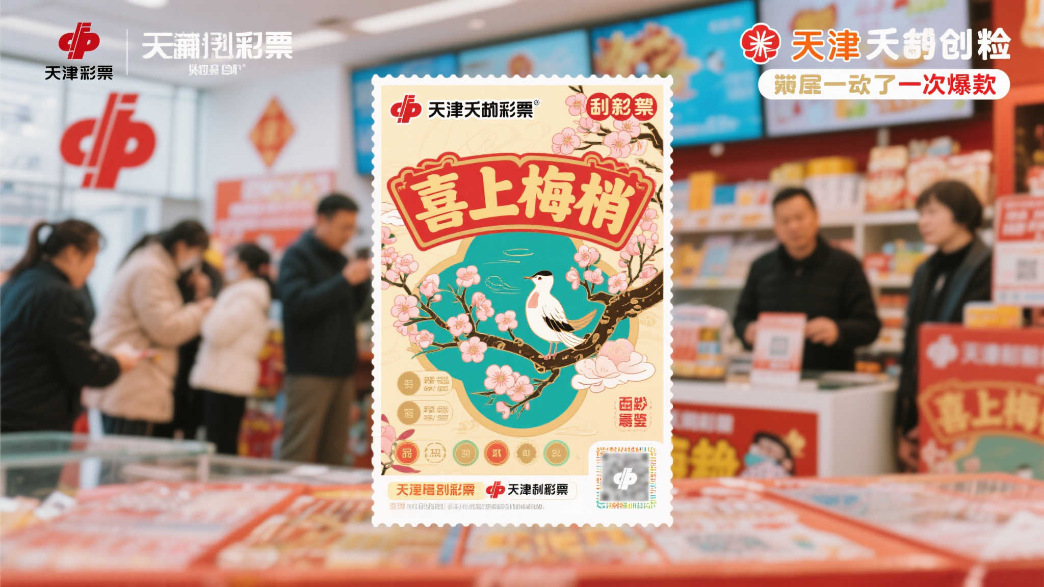 天津首发福彩刮刮乐新品《喜上梅梢