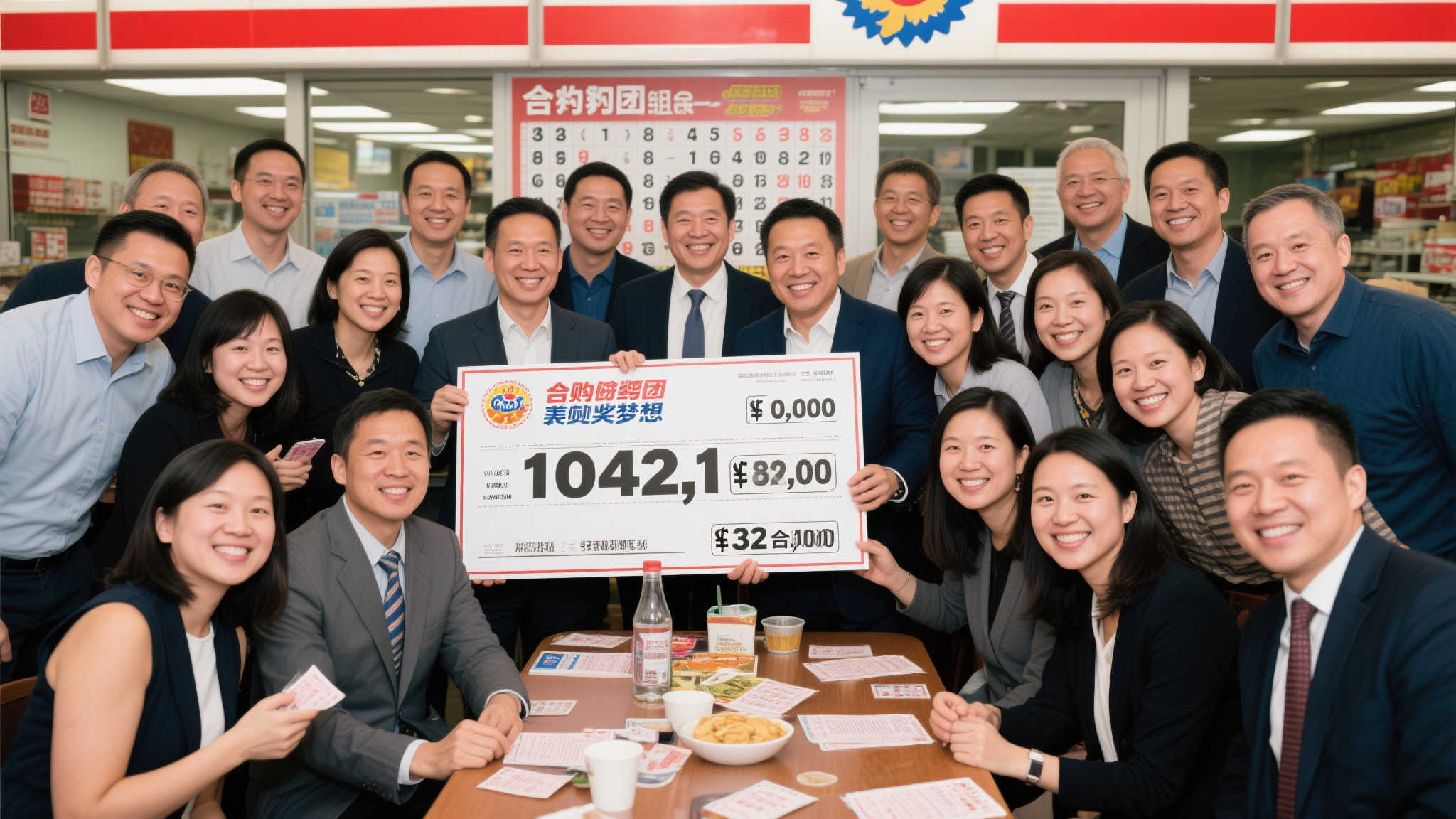 32人合买团集体亮相，喜领双色球1042万大奖